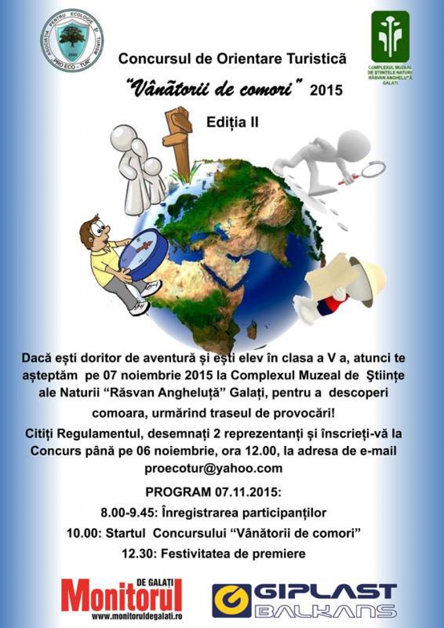 Concurs pentru vânătorii de comori din clasele a V-a