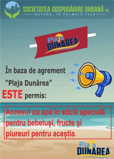 Mămicile din Galaţi au voie la Plaja Dunărea cu apă şi mâncare pentru bebeluşi