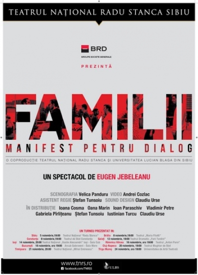 „Manifest pentru dialog” aduce spectacolul „Familii” pe scena Teatrului Dramatic din Galaţi