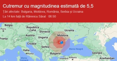 Cutremur de peste 5 grade, în această dimineață