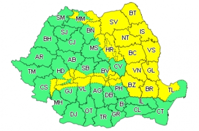 Județul Galaţi: COD GALBEN de ploaie, lapoviţă şi polei