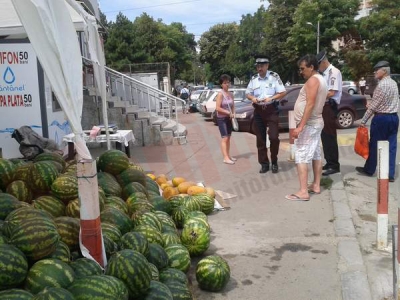 Tone de pepeni stropiţi cu motorină
