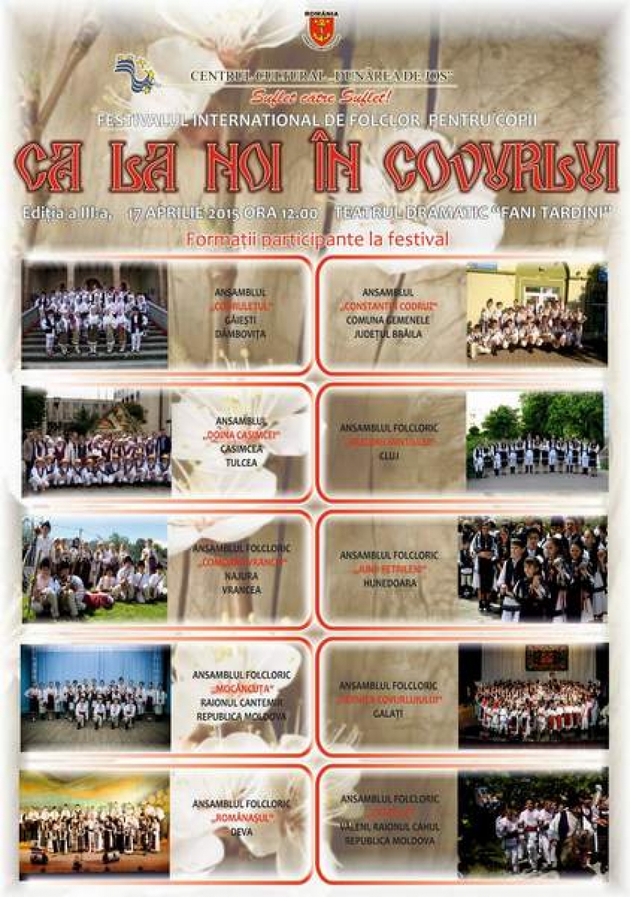 Folclor internaţional, într-un Festival al copiilor, la "Dunărea de Jos"