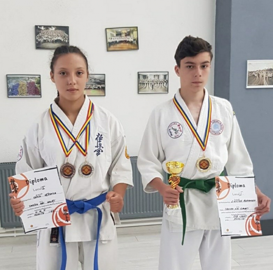 Alexandru Paul Lefter şi Alexandra Veronica Corodi, campion şi vicecampioană naţională de Karate Kyokushin
