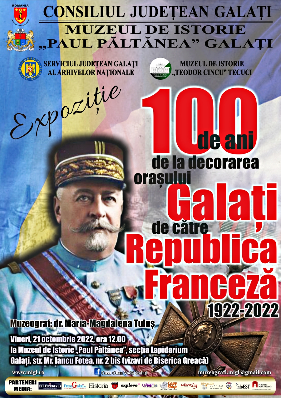 100 de ani de la decorarea oraşului Galaţi de către Republica Franceză (1922-2022)