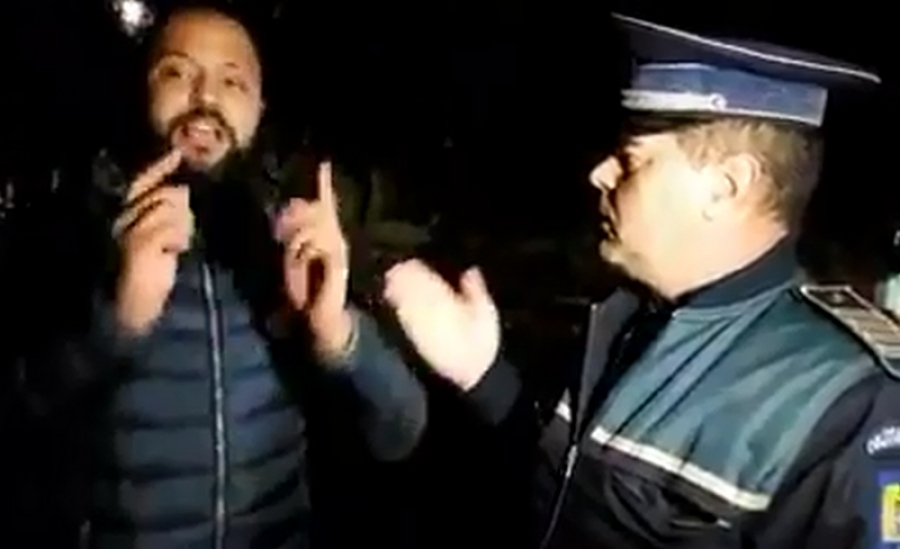 Scandal în faţa sediului I.P.J. Galaţi (VIDEO)