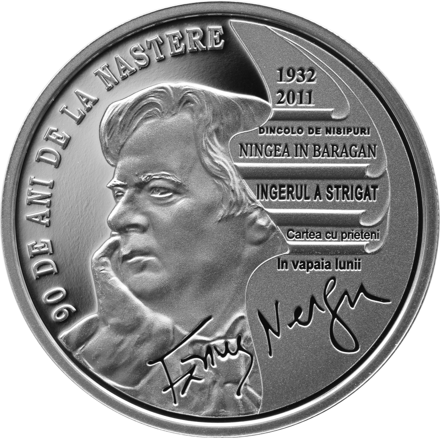 BNR lansează o monedă din argint cu tema 90 de ani de la naşterea lui Fănuş Neagu (FOTO)