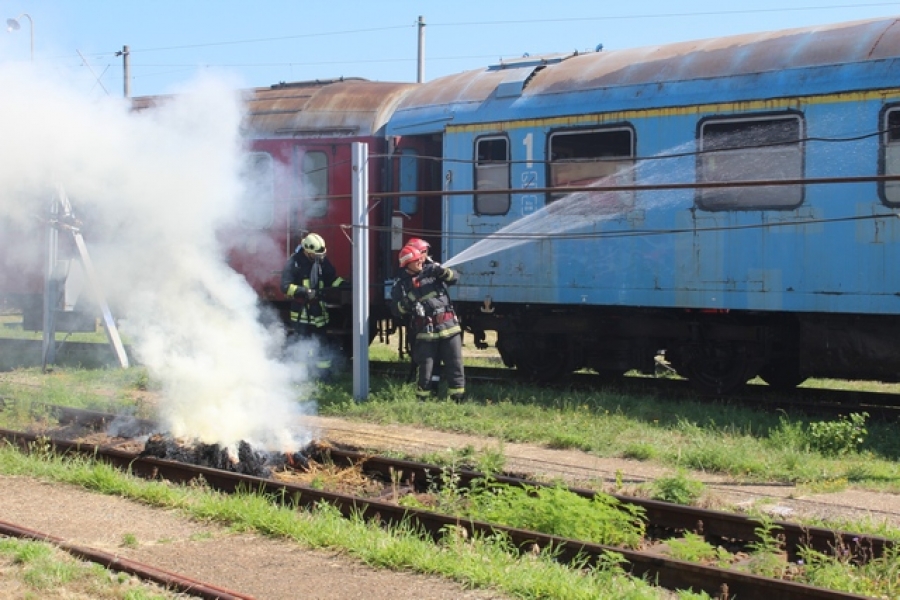 Exerciţiu tactic în gară: Scandal şi foc în tren