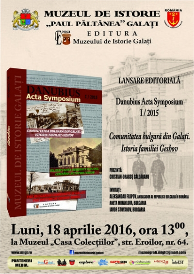 Lansare editorială: „Comunitatea bulgară din Galaţi. Istoria familiei Geshov”