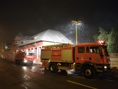 Incendiu la Spitalul CFR Galaţi (VIDEO)