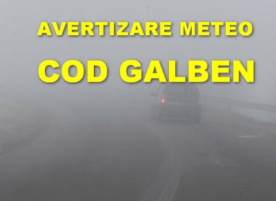 Avertizare meteo: COD GALBEN de ceaţă