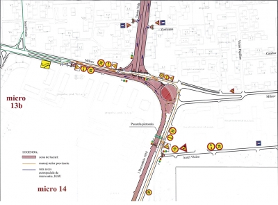 Trafic deviat în zona intersecţiei străzilor Traian Vuia cu Milcov (HARTĂ)