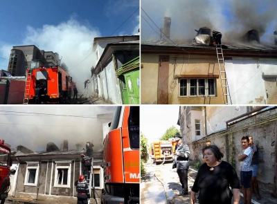 Trei răniţi şi patru case arse într-un incendiu pornit de la un scurtcircuit