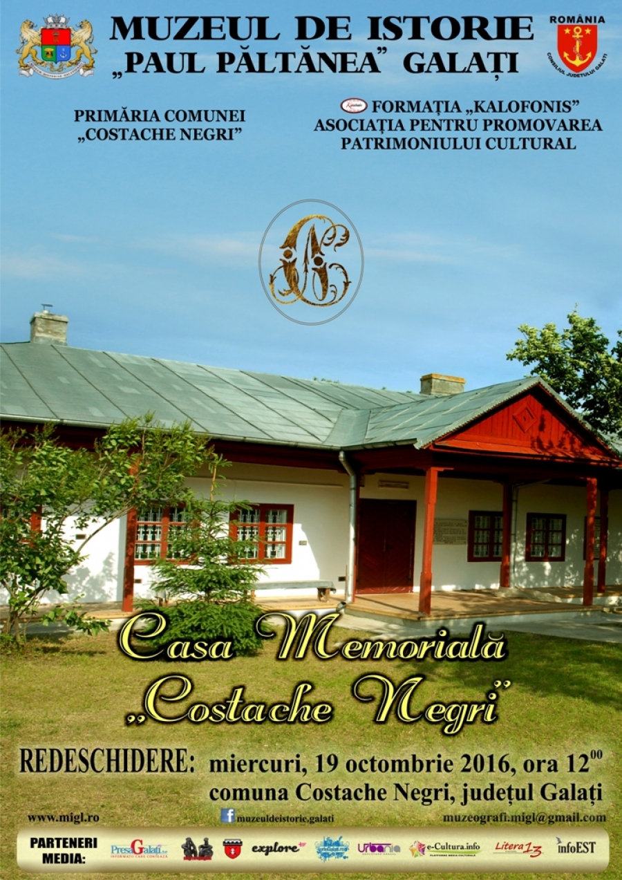 Se redeschide Casa memorială Costache Negri
