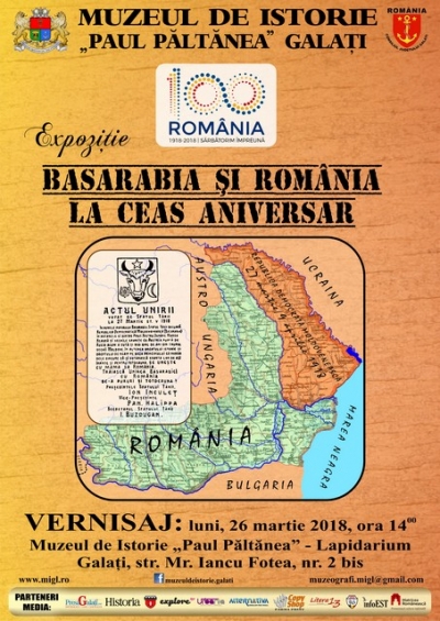 "Basarabia şi România, la ceas aniversar", la Muzeul de Istorie "Paul Păltănea" Galaţi