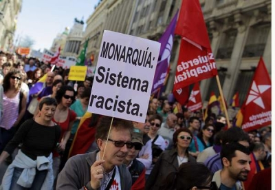 Mii de persoane au manifestat la Madrid împotriva monarhiei