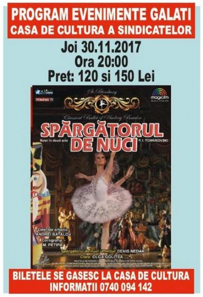 „Spărgătorul de nuci” la Casa de Cultură a Sindicatelor Galaţi