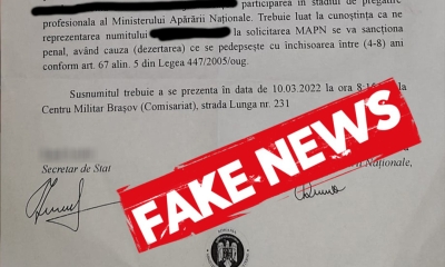 Atenţie la înştiinţările false trimise în numele MApN!