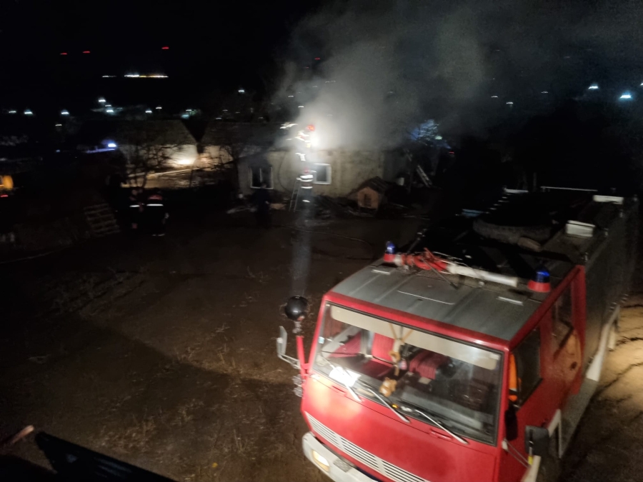 Gospodărie în flăcări la Tulcea (VIDEO)