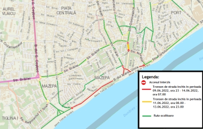 Unde se închide traficul de Zilele Municipiului Galaţi 2022