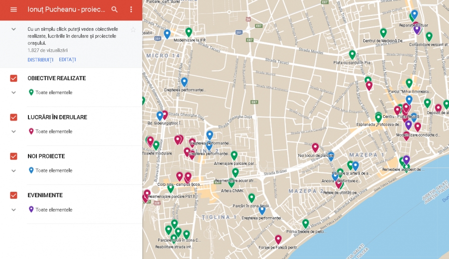 Primarul şi-a făcut hartă interactivă cu proiectele şi realizările sale