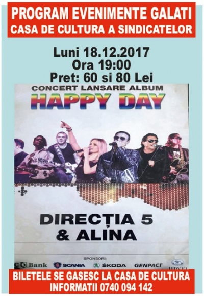 Direcţia 5 & Alina, în concert la Galaţi