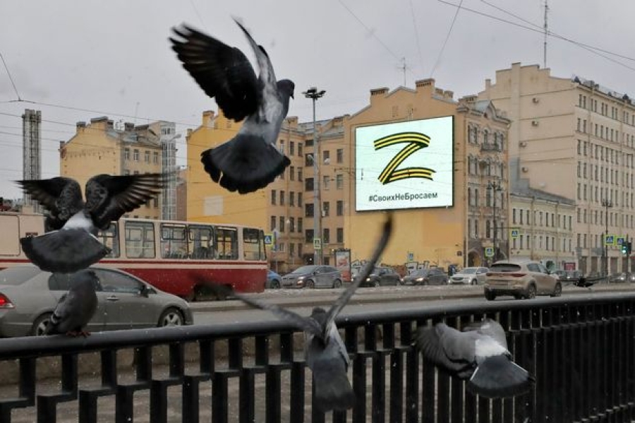Litera Z ca simbol al susţinerii războiului din Ucraina, tot mai des folosită de propagandă în Rusia