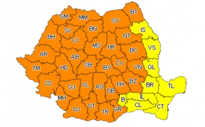 Se întorc ploile! COD GALBEN de averse torenţiale, vijelii şi grindină în judeţul Galaţi