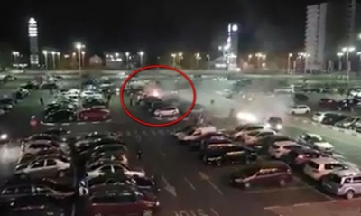 VIDEO: Incendiu în parcarea Shopping City Galaţi
