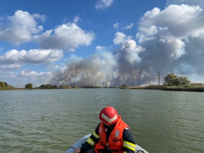 Incendiu puternic aproape de Sulina