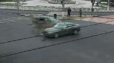 Tamponare spectaculoasă pe strada Brăilei (VIDEO)