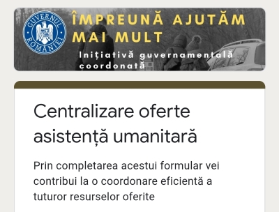 Platforma "Ucraina - Împreună ajutăm mai mult" funcțională de astăzi