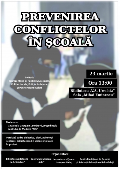 Proiect privind prevenirea conflictelor în şcoală