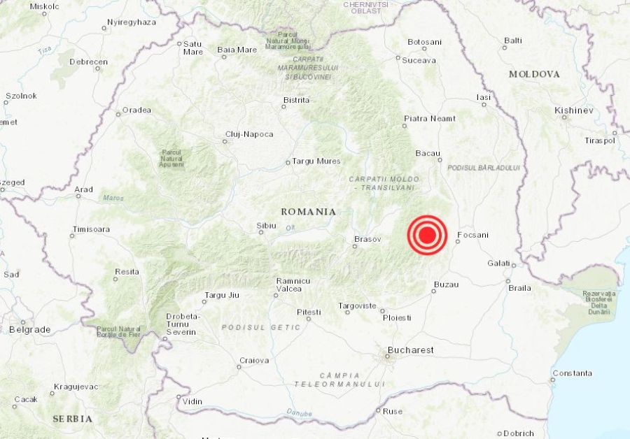 Cutremur de 4,1 pe Richter, în această dimineaţă, în judeţul Vrancea