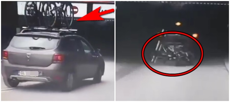 Un gălăţean şi-a făcut praf bicicletele la parcarea de la mall (VIDEO)