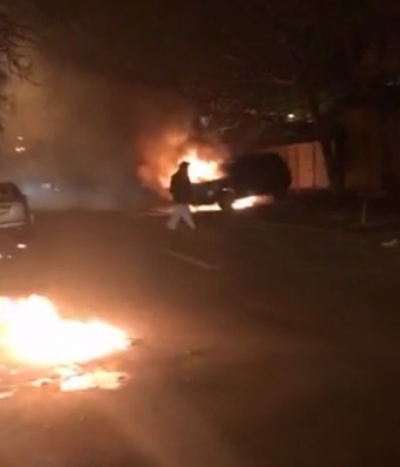 Jeep incendiat cu un cocktail Molotov, în IC FRimu