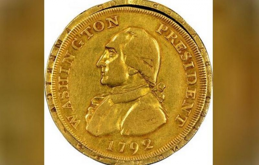 O monedă cu chipul lui George Washington, vândută la licitaţie pentru o sumă uriaşă