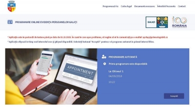 Gălăţenii se pot programa online la Evidenţa Populaţiei