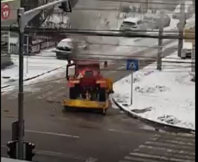 Utilaj de deszăpezire, în flăcări