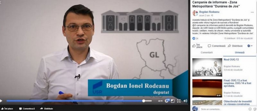 Bogdan Rodeanu (USR Galaţi), promoter pentru proiectele primarilor PSD din Galaţi şi Brăila