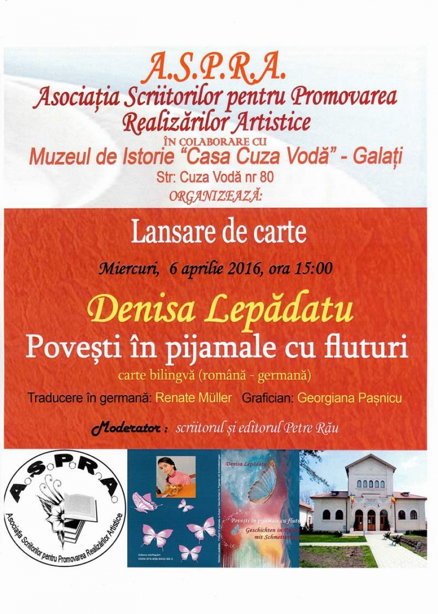 Lansare de carte: „Poveşti în pijamale cu fluturi”