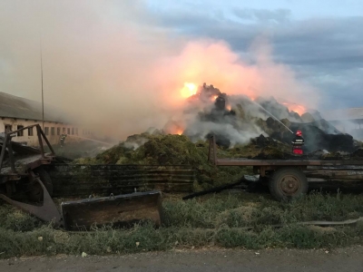 Incendiu în miez de noapte la o fermă din localitatea Matca