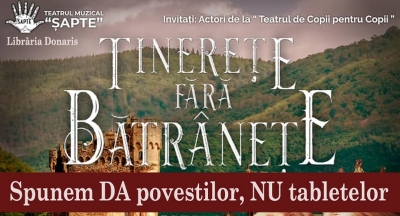 Micuţii actori gălăţeni protestează: "DA poveştilor, NU tabletelor!"