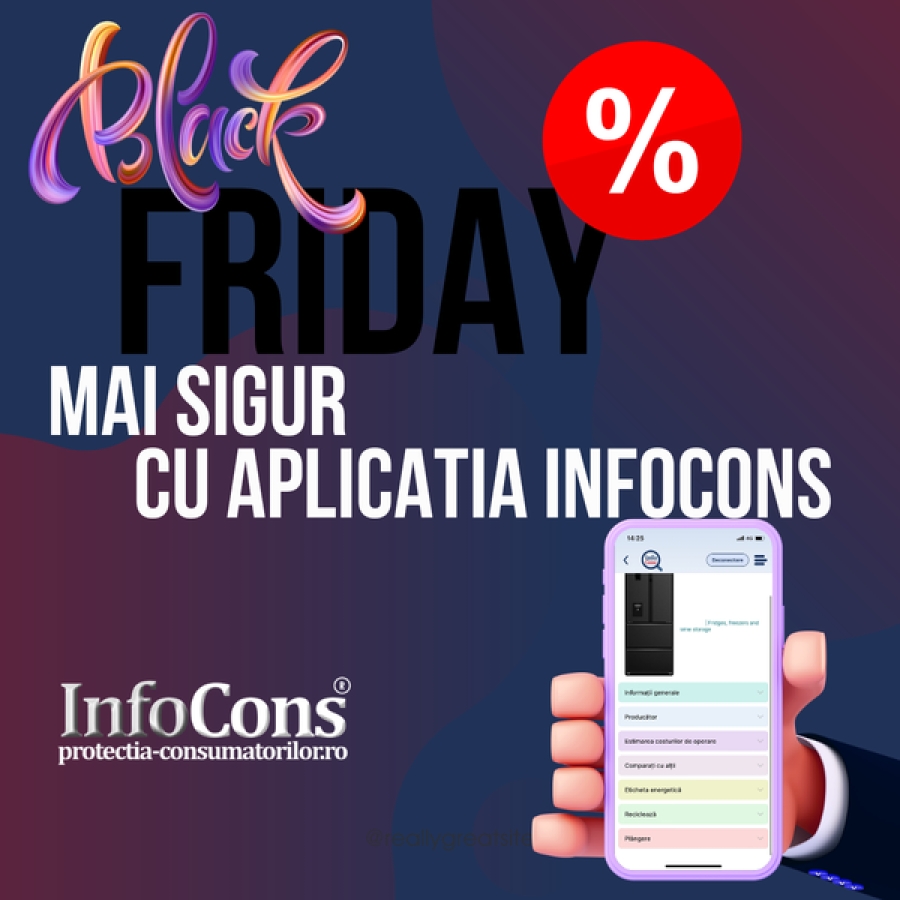 Un Black Friday mai sigur cu Aplicaţia InfoCons: Scanează produsele electronice şi electrocasnice!