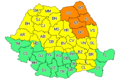 Galaţiul nu scapă de vremea severă. Ploi torenţiale, vijelii şi grindină, până vineri dimineaţă