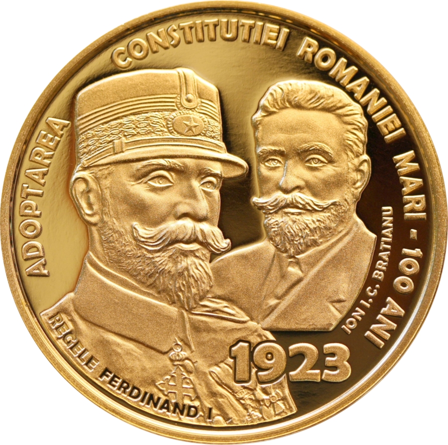 BNR lansează două monede cu tema 100 de ani de la adoptarea Constituţiei României Mari (FOTO)