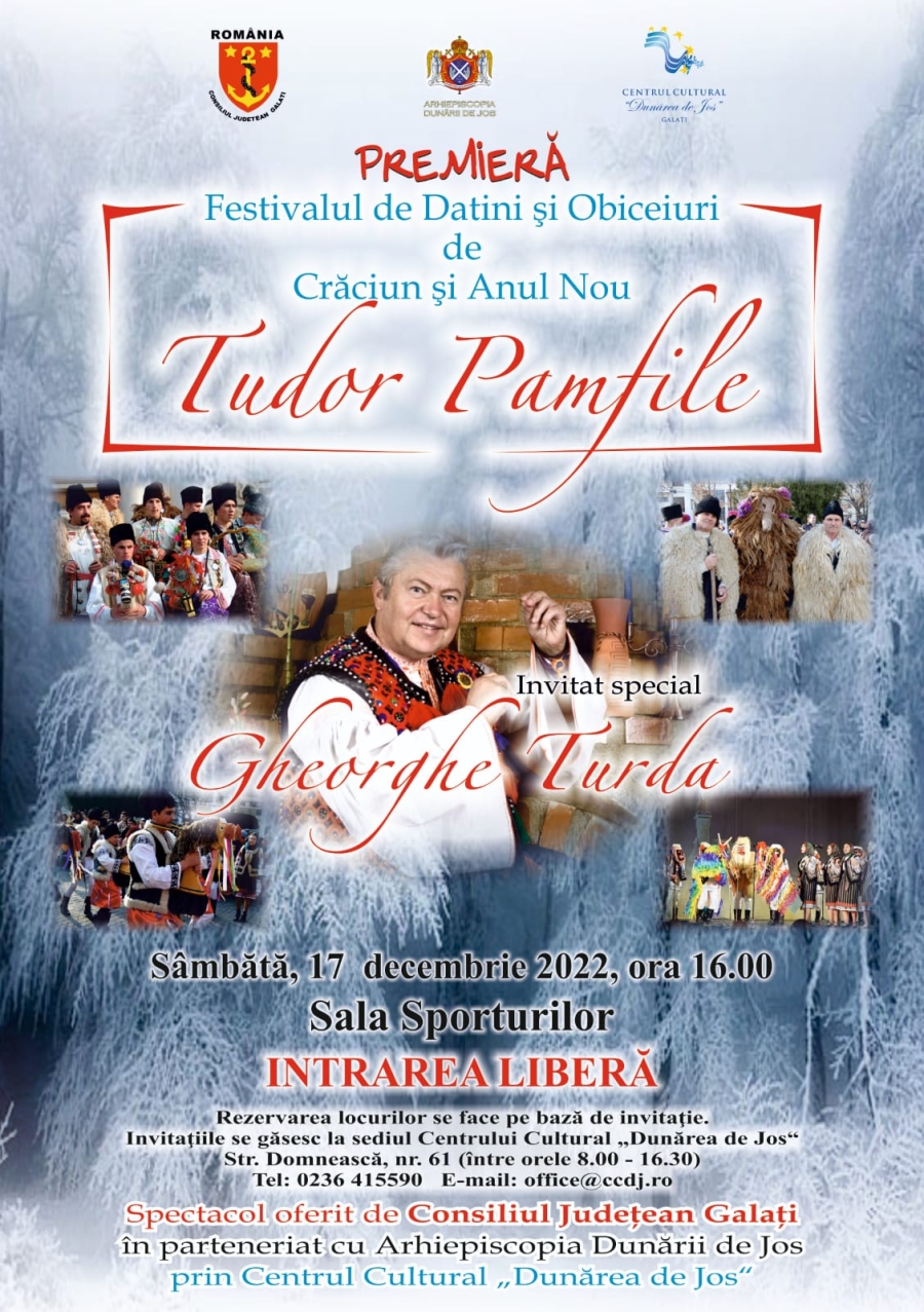 Începe Festivalul de Datini şi Obiceiuri de Crăciun şi Anul Nou „Tudor Pamfile” de la Galaţi (PROGRAM)