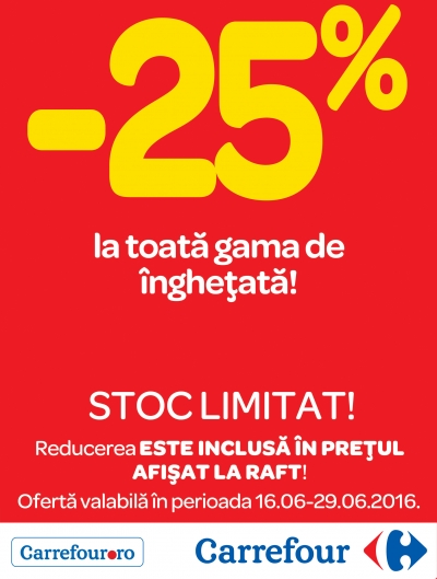 Preţul îngheţatei se topeşte la Carrefour