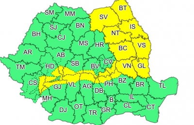 Cod GALBEN de vreme rea în prima zi a anului