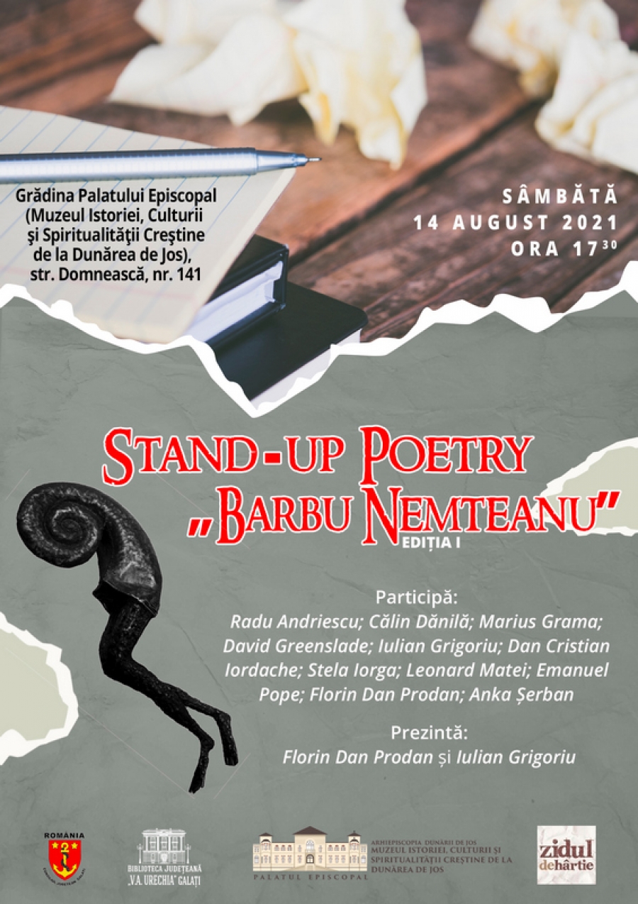 Prima ediţie Stand-up Poetry „Barbu Nemţeanu”, la Galaţi